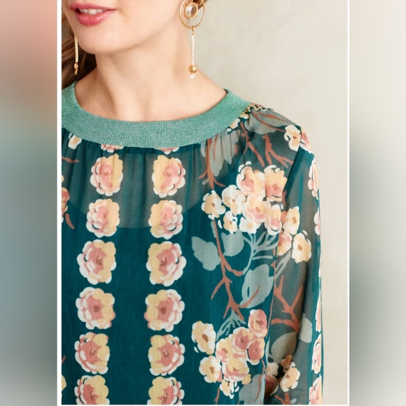 Anna Sui Green Vertical Garden Dress - Picture 2 of 11